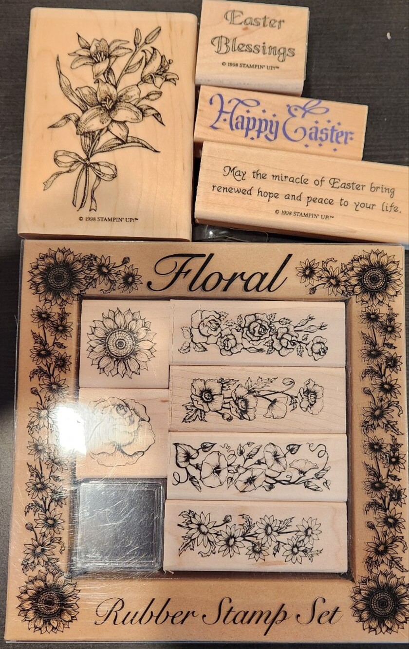 Stampin' Up! Easter Spring Stamp Set - Natural Wood Floral Decor For Card Making